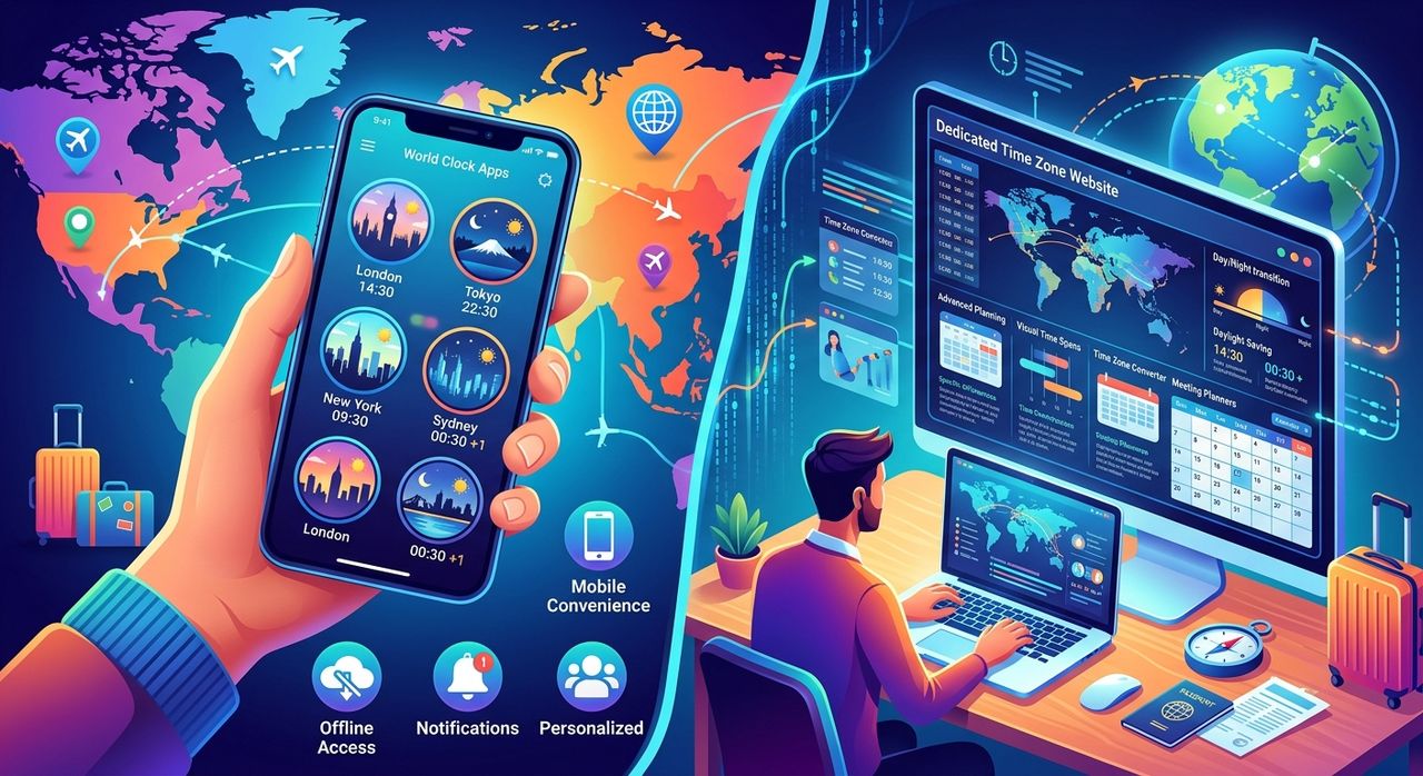 World Clock Apps Vs Dedicated Time Sites for International Travelers